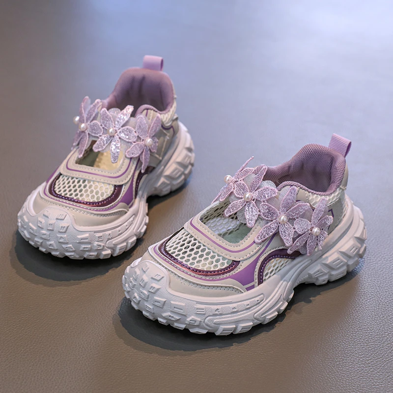 Summer 2025 Girl Sandals Trend New Children's Sports Sandals Mesh Fashion Kids Causal School Running Shoes Breathable Classic