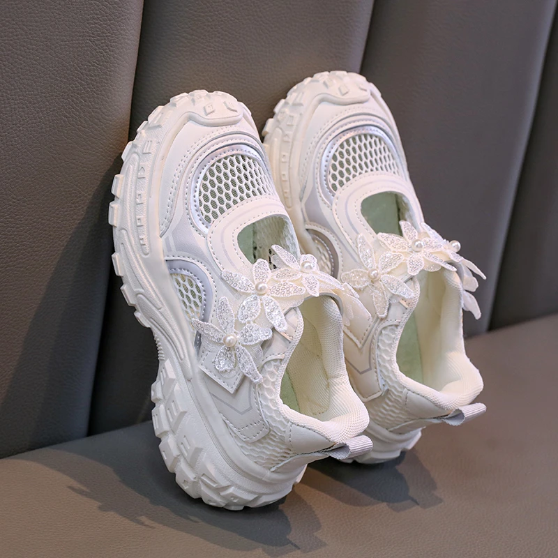 Summer 2025 Girl Sandals Trend New Children's Sports Sandals Mesh Fashion Kids Causal School Running Shoes Breathable Classic
