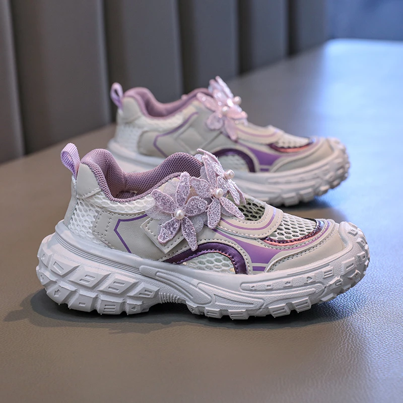 Summer 2025 Girl Sandals Trend New Children's Sports Sandals Mesh Fashion Kids Causal School Running Shoes Breathable Classic