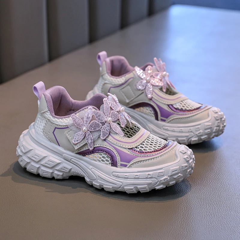 Summer 2025 Girl Sandals Trend New Children's Sports Sandals Mesh Fashion Kids Causal School Running Shoes Breathable Classic