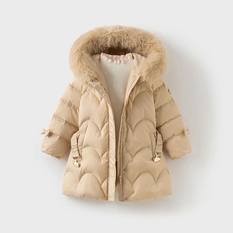 Dave Bella Girls Thicken Down Parka Jacket Children Winter Warm Hooded Down Coats Waterproof Outdoor Outwear Clothes DK4242934
