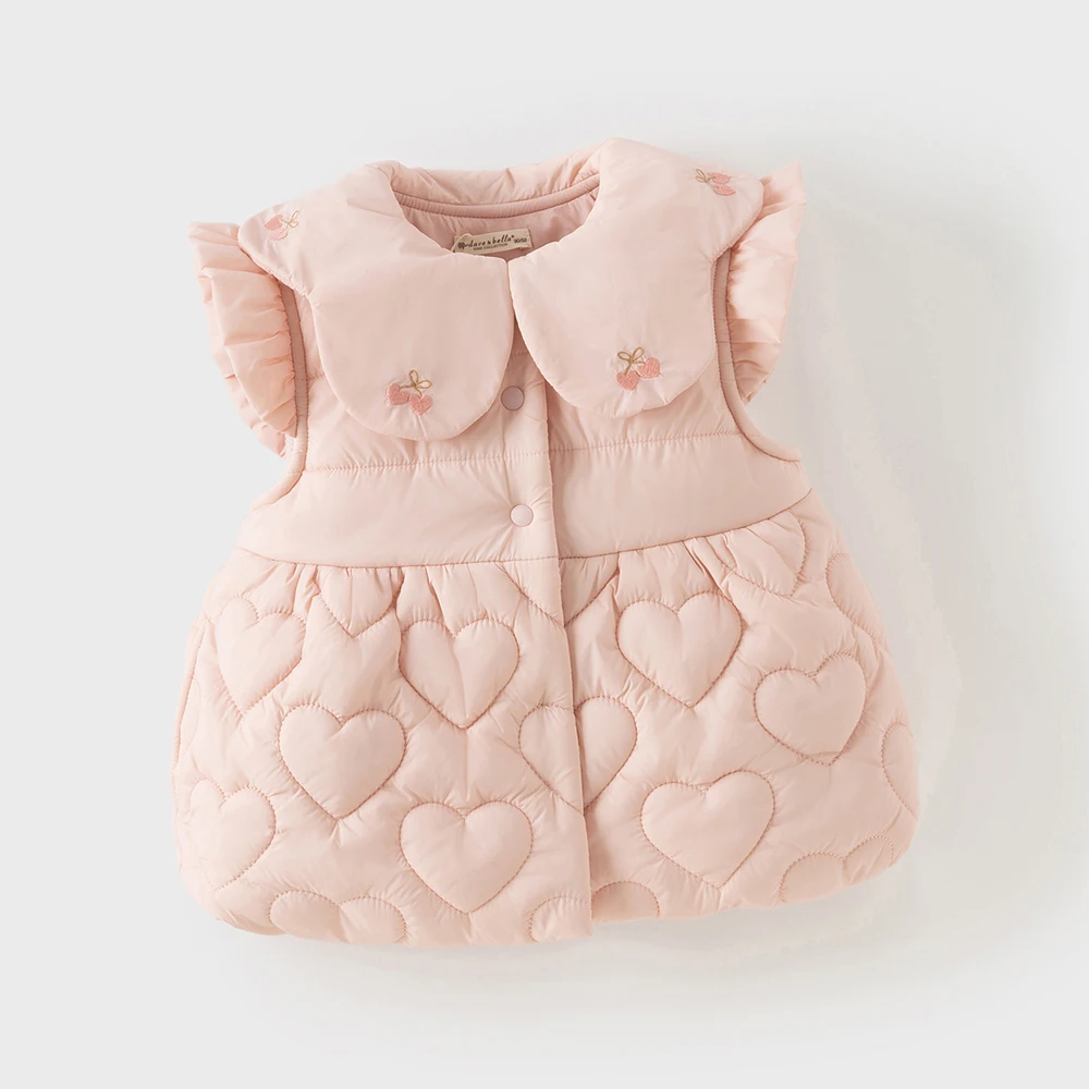 Dave Bella Girls' Vest Autumn Winter New Baby's Casual Comfortable Fashionable Shoulder Children's Stylish Vest DB4254749