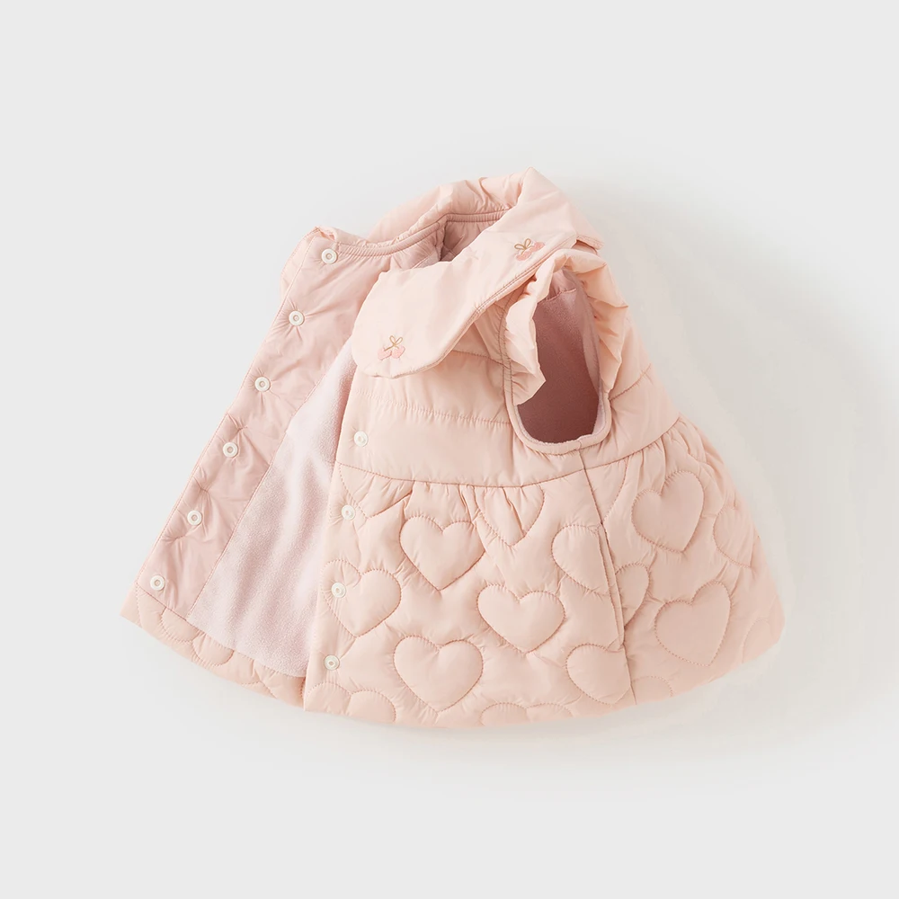 Dave Bella Girls' Vest Autumn Winter New Baby's Casual Comfortable Fashionable Shoulder Children's Stylish Vest DB4254749