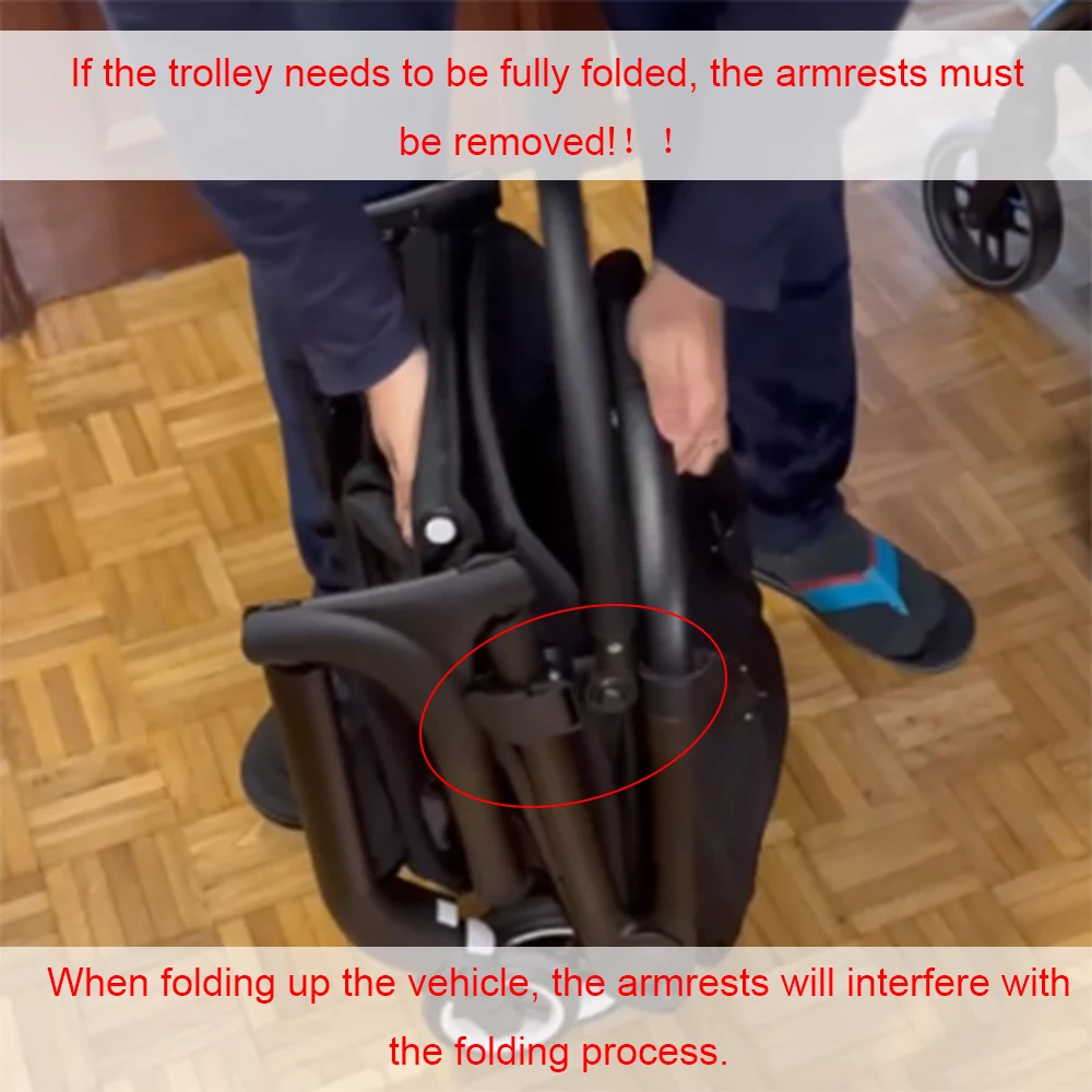 Stroller Armrest For Bugaboo Butterfly Buggy Bumper Bar With Leather Cover Angle Adjustable Foldable Baby Replace Accessories
