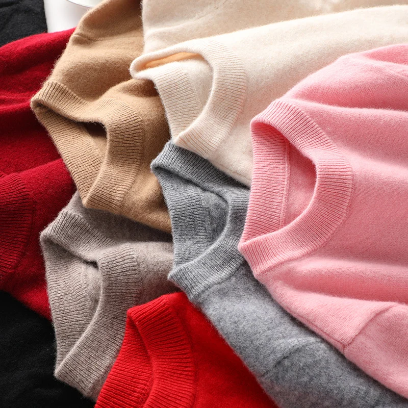 Children's 100% Merino Wool Pullover Sweater Autumn Winter Boys Girls O-neck Soild Basic Long Sleeve Cashmere Sweater Thick Warm