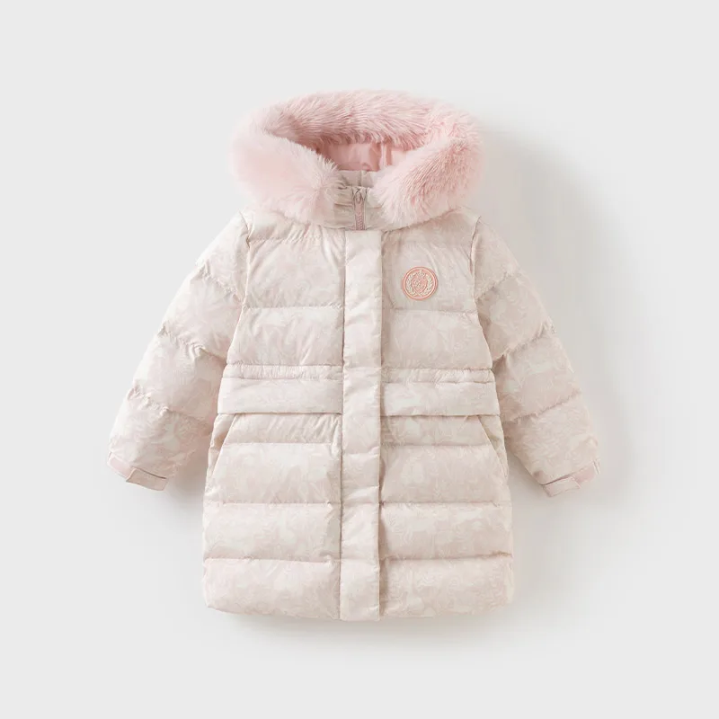 Dave Bella Girls Thicken Down Parka Jacket Children Winter Warm Hooded Down Coats Waterproof Outdoor Outwear Clothes DK4242930