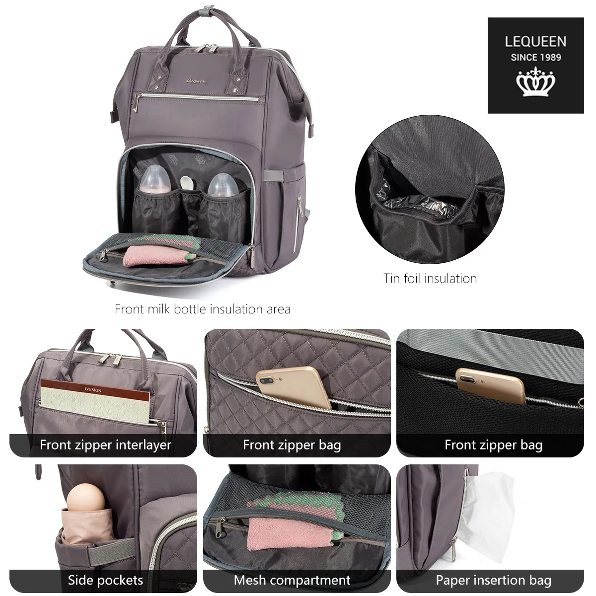 Baby Mommy Bag Waterproof Large Capacity Fashionable and High Quality Supplies for Pregnant Women Babies Diaper Backpacks