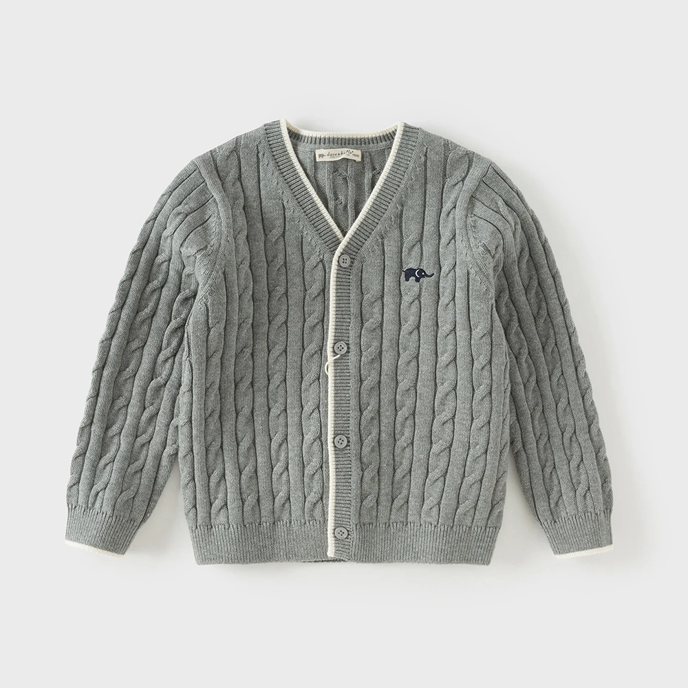 Dave Bella Children Cardigan Sweater Autumn Spring Boys Cotton Coat Girl Casual Knitted Sweater Outerwear Kids Clothes DB1261054