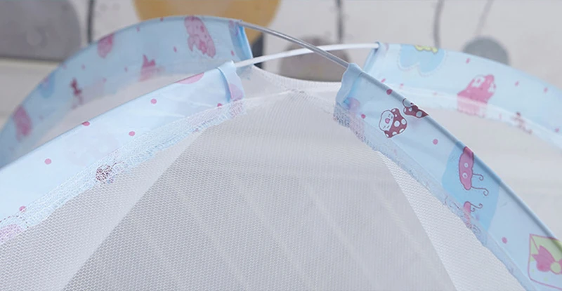 Summer Mosquito Net Baby Canopy Bed Net Stand Infant Cot Dome Mosquito Netting Hanging Bed Curtain Support Foldable Crib Tent