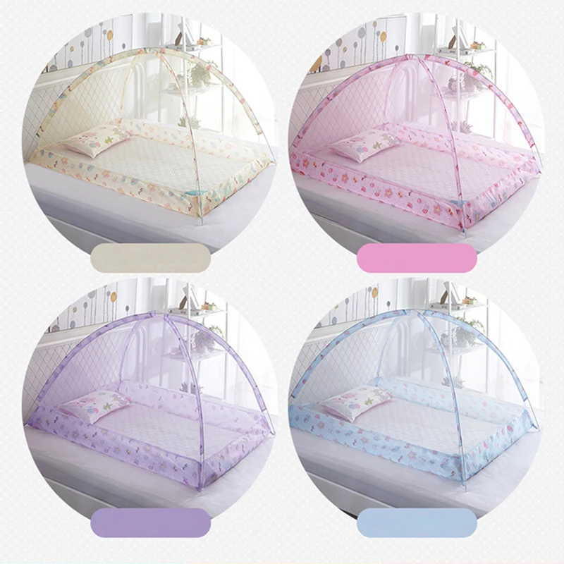 Summer Mosquito Net Baby Canopy Bed Net Stand Infant Cot Dome Mosquito Netting Hanging Bed Curtain Support Foldable Crib Tent