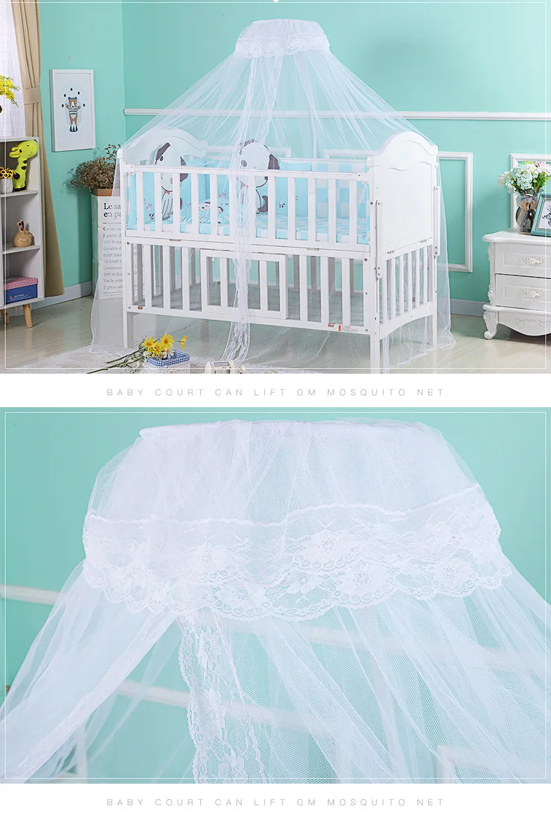 Summer Mosquito Net Baby Canopy Bed Net Stand Infant Cot Dome Mosquito Netting Hanging Bed Curtain Support Foldable Crib Tent