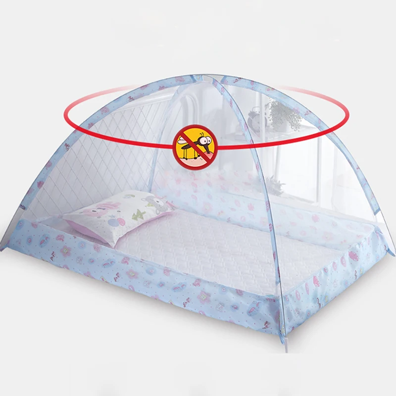 Summer Mosquito Net Baby Canopy Bed Net Stand Infant Cot Dome Mosquito Netting Hanging Bed Curtain Support Foldable Crib Tent