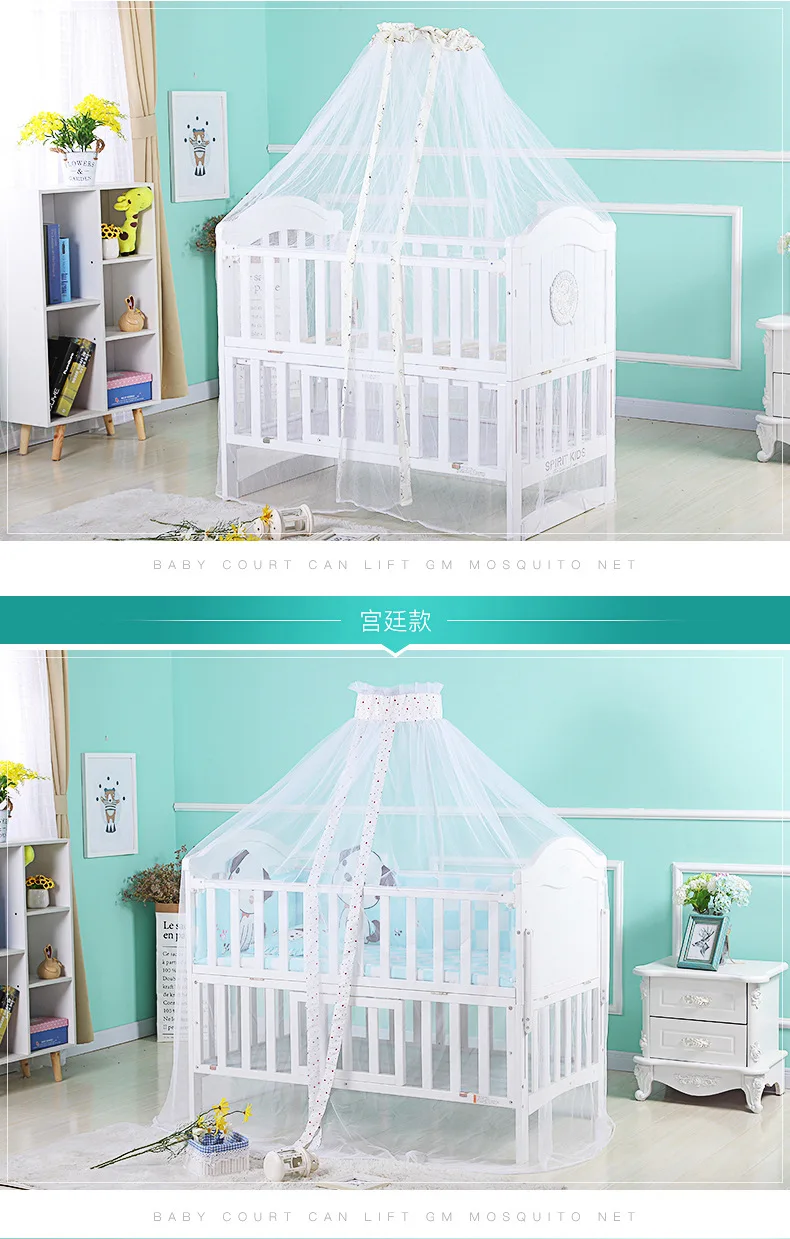 Summer Mosquito Net Baby Canopy Bed Net Stand Infant Cot Dome Mosquito Netting Hanging Bed Curtain Support Foldable Crib Tent