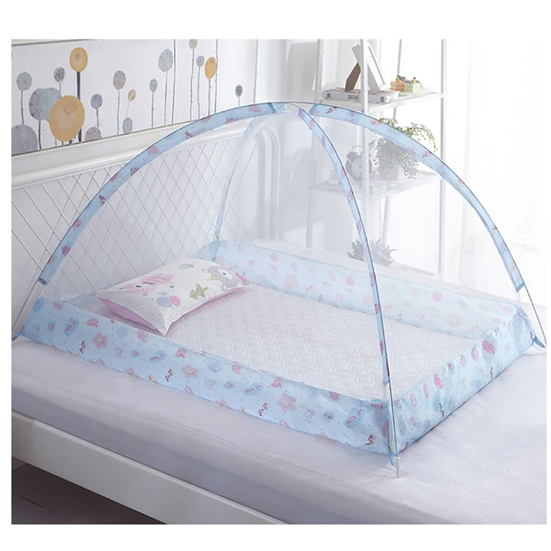 Summer Mosquito Net Baby Canopy Bed Net Stand Infant Cot Dome Mosquito Netting Hanging Bed Curtain Support Foldable Crib Tent