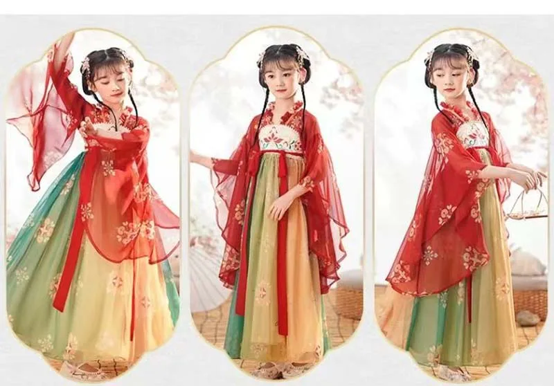Chinese Hanfu Summer Girls' Dress