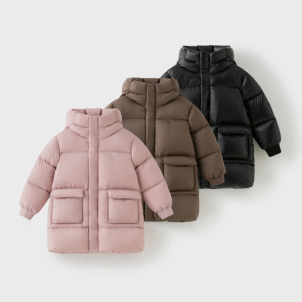 Dave Bella Girls Boys Thicken Down Parka Jacket Hooded Children Winter Warm Down Coats Windproof Outwear Clothes DK4254042