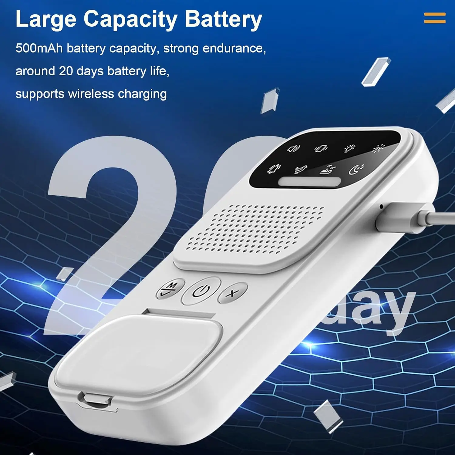 Bedwetting Alarm, for Boys Girls and Older Kids, Wireless Sensor, UV Mode/Night Light, Sound/Vibration Pee Alarm, White