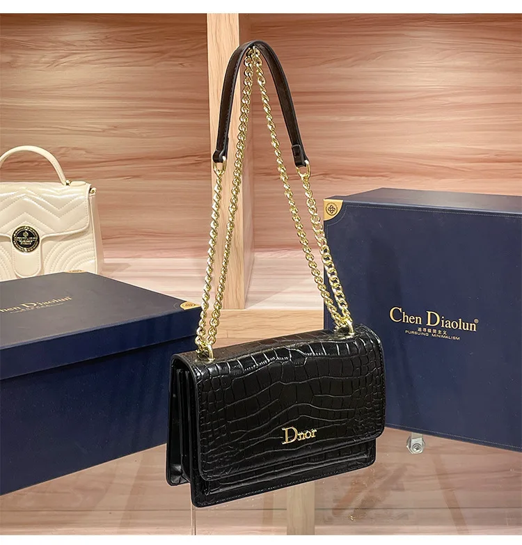 Original Retro Square Satchel Diaper Bag Stylish Commuter Crossbody Elegant Classic Designer Leather Handbag For Party