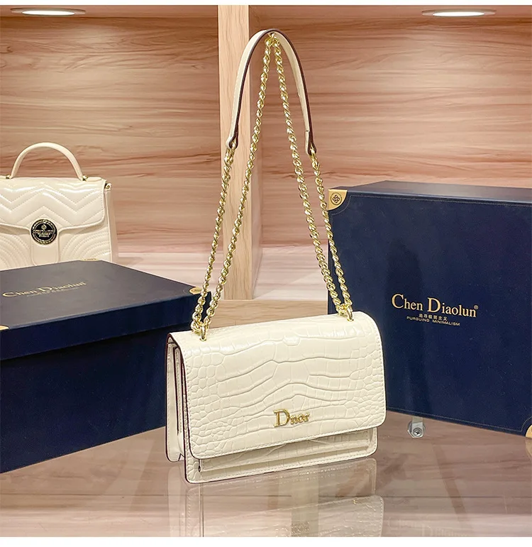 Original Retro Square Satchel Diaper Bag Stylish Commuter Crossbody Elegant Classic Designer Leather Handbag For Party