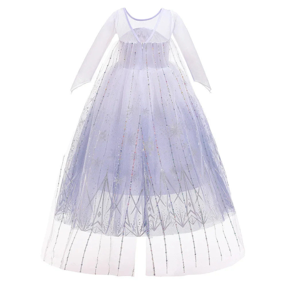 Disney Frozen Snow Queen Elsa Anna Girls Cosplay Mesh Princess Dress Kids Halloween Carnival Party Birthday Frock Ball Vestidos