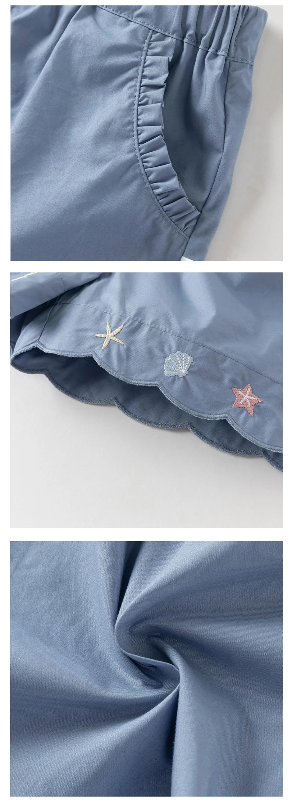 Dave Bella Children Pure Cotton Suits Girls Denim Shorts Set Summer Sweet Shirts Pant Casual Top Trousers Print Cool DB2261886