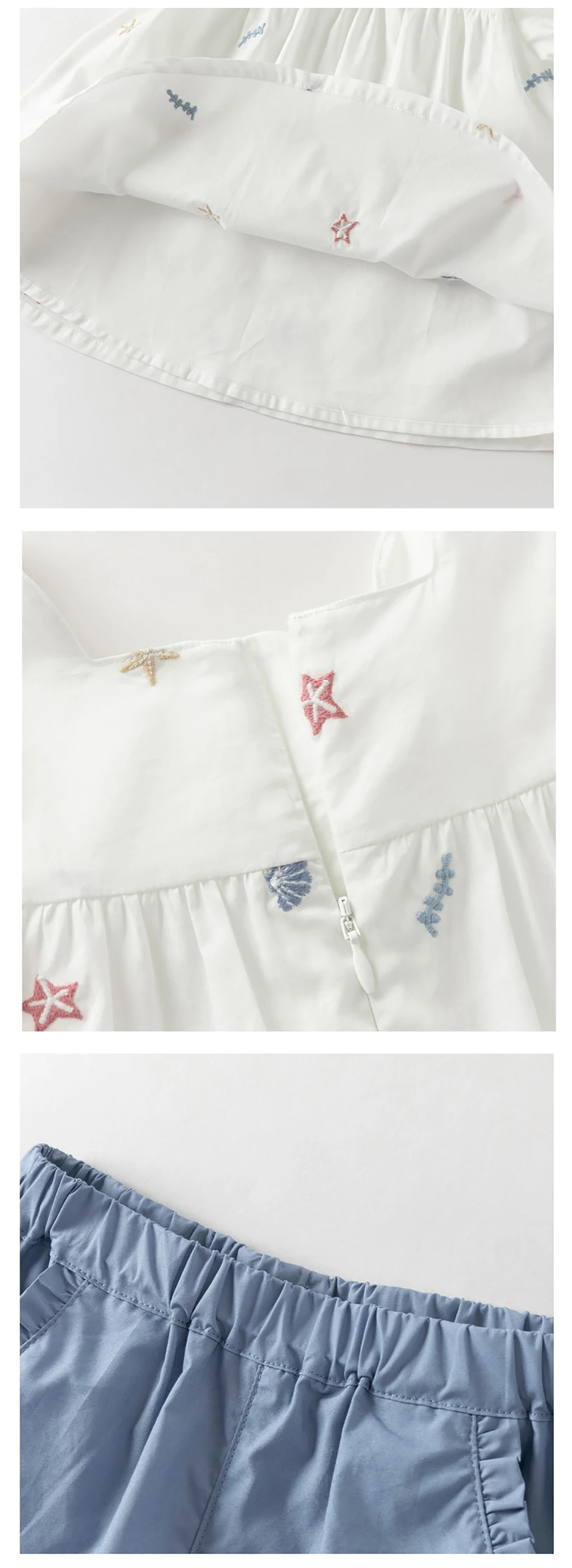 Dave Bella Children Pure Cotton Suits Girls Denim Shorts Set Summer Sweet Shirts Pant Casual Top Trousers Print Cool DB2261886
