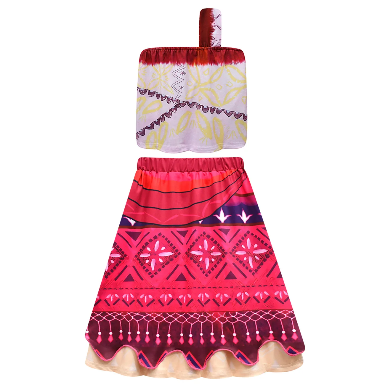 Muababy Moana Style Island Princess Dress for Girls Tropical Birthday Party Costume Kids Toddler Holiday Outfit 2-8Y Vestido