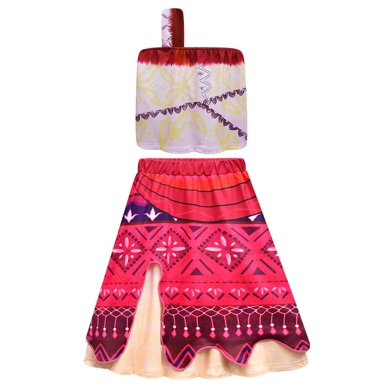 Muababy Moana Style Island Princess Dress for Girls Tropical Birthday Party Costume Kids Toddler Holiday Outfit 2-8Y Vestido