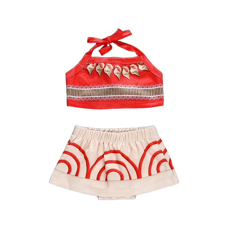 Muababy Moana Style Island Princess Dress for Girls Tropical Birthday Party Costume Kids Toddler Holiday Outfit 2-8Y Vestido