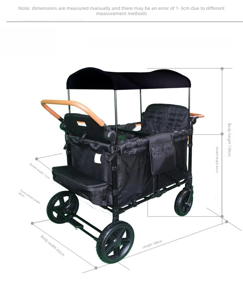 Four-seat Stroller, Can Be Used for Sitting or Reclining Baby Strollers, Suitable for Outings with Your Child.