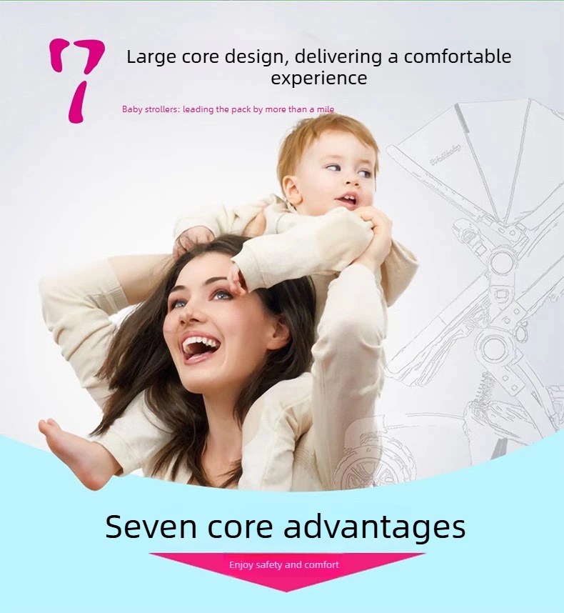 Four-seat Stroller, Can Be Used for Sitting or Reclining Baby Strollers, Suitable for Outings with Your Child.