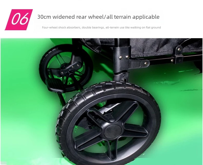Four-seat Stroller, Can Be Used for Sitting or Reclining Baby Strollers, Suitable for Outings with Your Child.