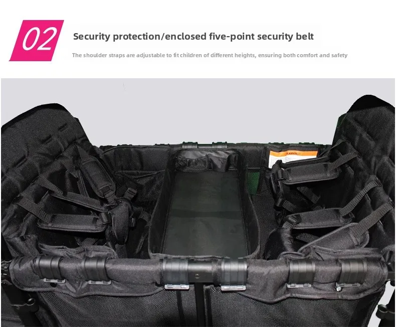Four-seat Stroller, Can Be Used for Sitting or Reclining Baby Strollers, Suitable for Outings with Your Child.