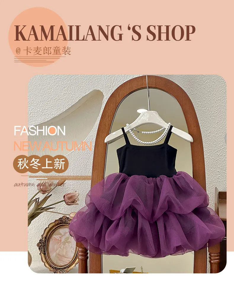 Girls dress summer new foreign style hot girl birthday skirt suspender princess dress