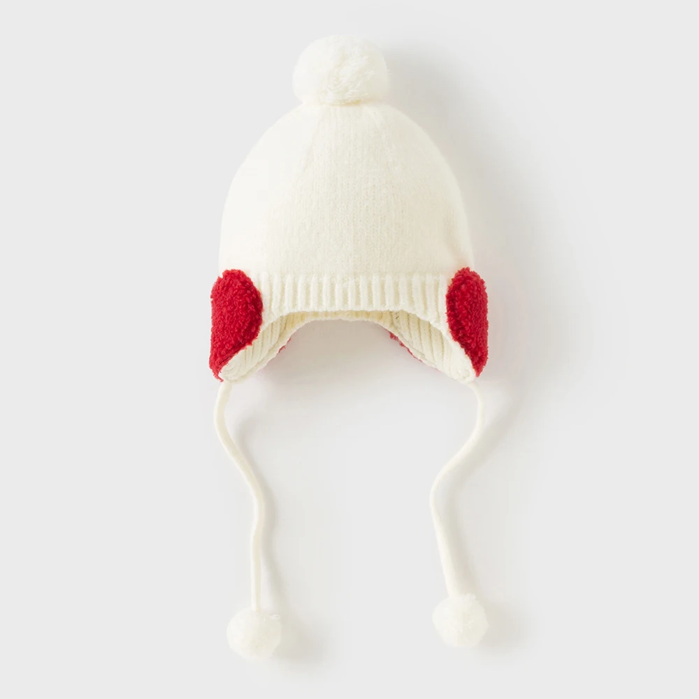 Dave Bella Girls Hat Winter Autumn Baby Kids Cute Ear Protection Soft Thickened Cap Newborn Bonnet Children Casual Hat DB4254068