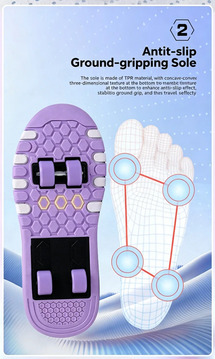 Ultra-Light 4-Wheel Roller Skates for Kids Boys Girls Removable Wheels 2-in-1 Walking Sneakers Sports Outdoor TrainerSize 31-42