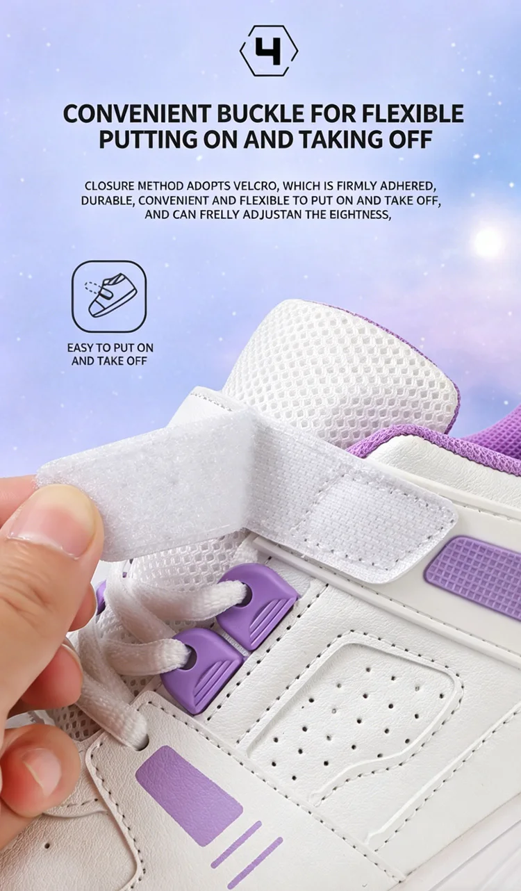 Ultra-Light 4-Wheel Roller Skates for Kids Boys Girls Removable Wheels 2-in-1 Walking Sneakers Sports Outdoor TrainerSize 31-42