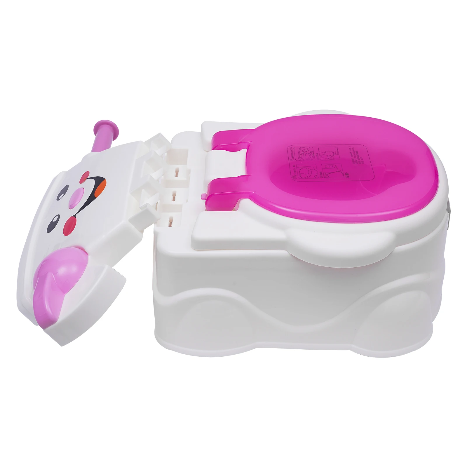 3-in-1 Children's Potty Training Toilet Simulation Smiling Face Kids Toilet with Toilet Paper Holder Removable Ergonomic Toilet