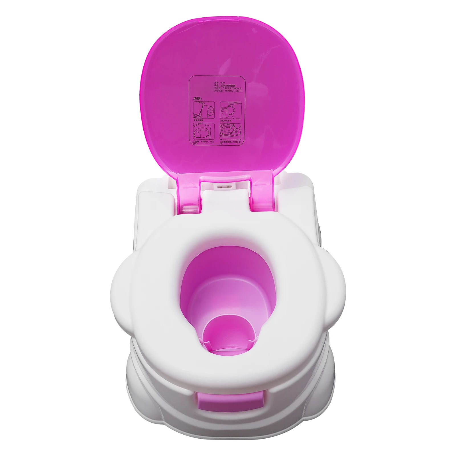 3-in-1 Children's Potty Training Toilet Simulation Smiling Face Kids Toilet with Toilet Paper Holder Removable Ergonomic Toilet