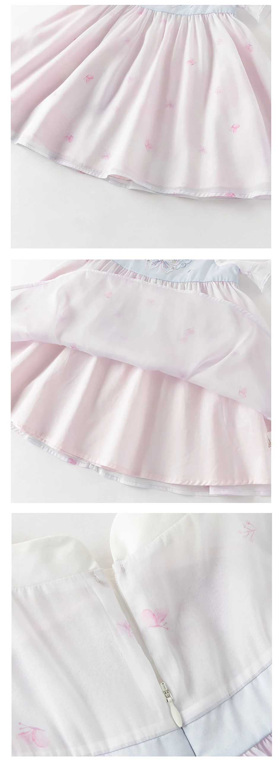 Dave Bella Children Embroidery Summer Dresses Girls Mesh Dress with Bag Chinese Style Elegant Party Kids Clothing DB2261638