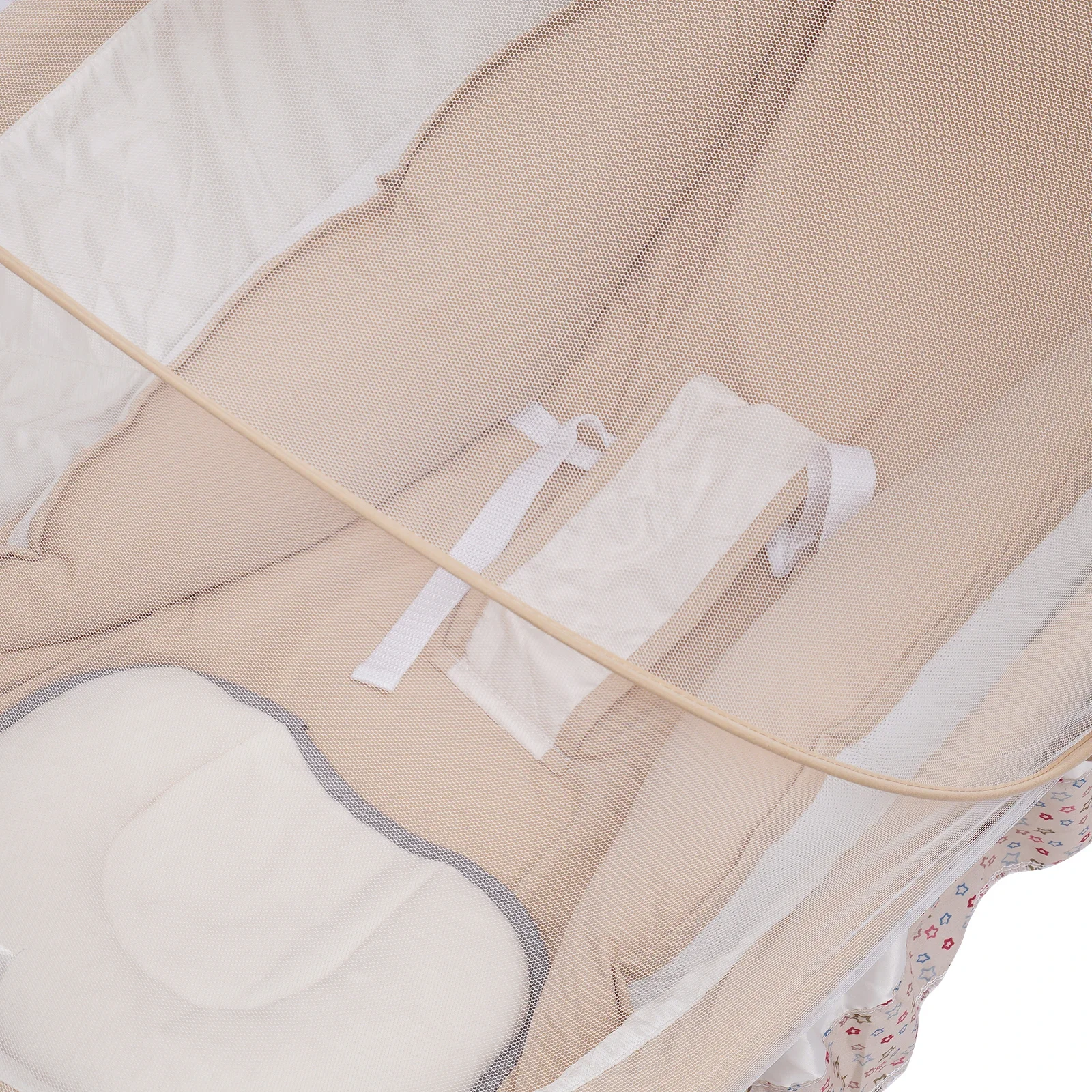 Electric Baby Cradle Intelligent Control Rocking Bluetooth Lullabies Foldable Portable 55lbs Capacity Breathable Mosquito Net