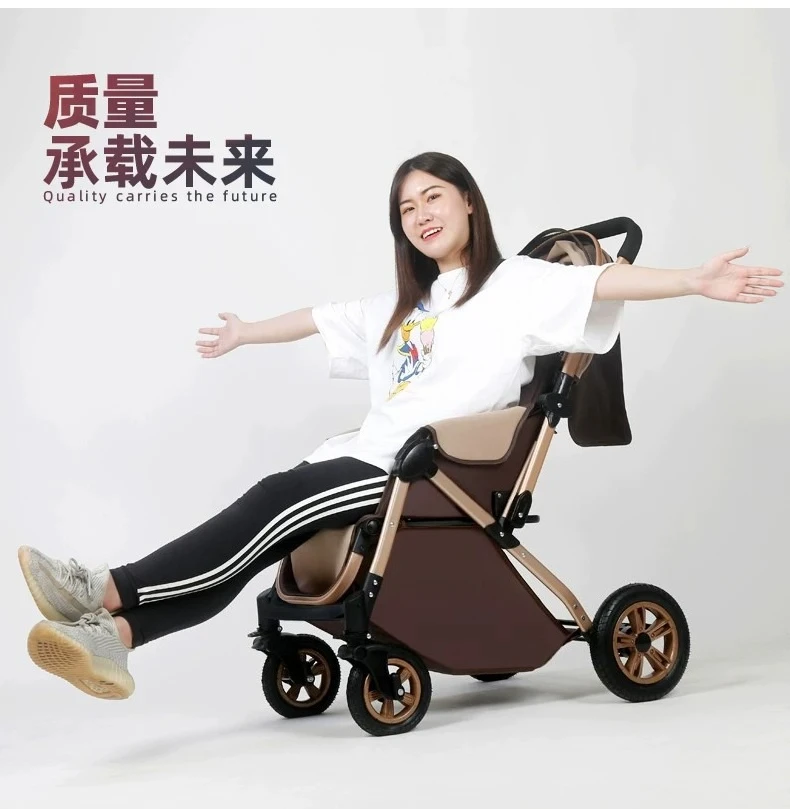 Babyfond Stroller Can Sit and Lie Down High Landscape Lightweight One-click Folding Two-way Stroller Children's Stroller
