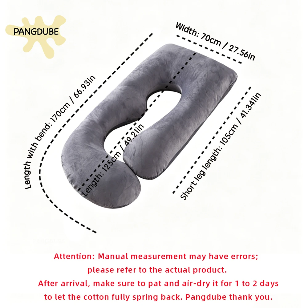 PANGDUBE G Shaped Pregnancy Pillow, Full Body Maternity Pillow for Sleeping, 3.2KG Thick Cotton, Support for Back, Belly, Hips, Removal Washable Cover, Pregnancy Must Haves for Pregnant Women