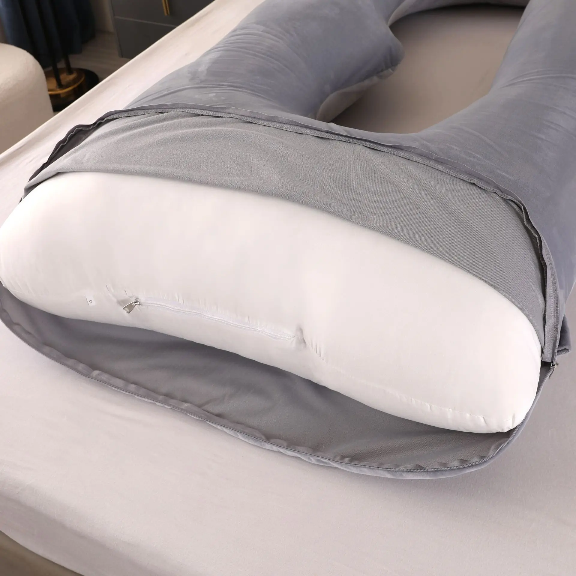 PANGDUBE G Shaped Pregnancy Pillow, Full Body Maternity Pillow for Sleeping, 3.2KG Thick Cotton, Support for Back, Belly, Hips, Removal Washable Cover, Pregnancy Must Haves for Pregnant Women