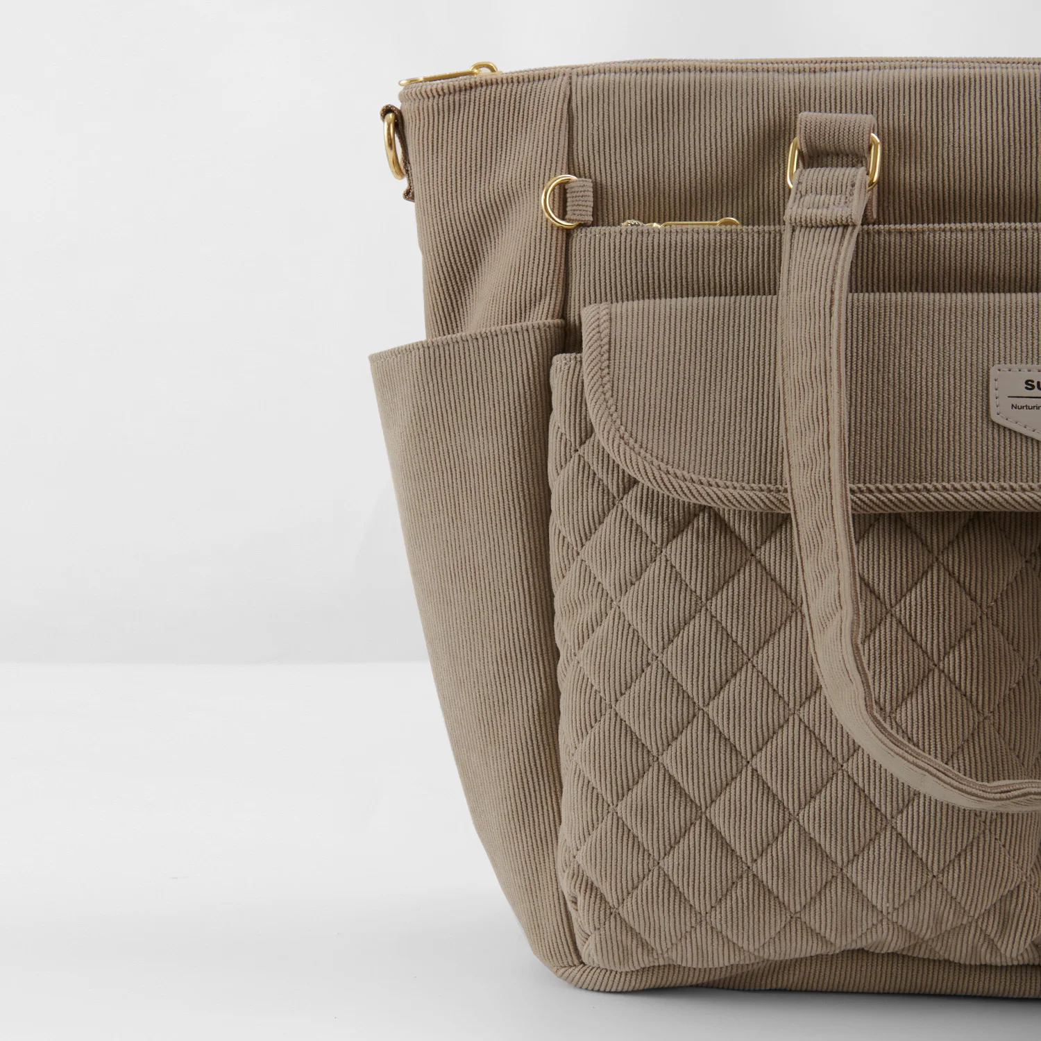 Sunveno Diaper Bag Tote with Changing Mat, Large Capacity Baby Bag for Newborn Mom, Quilted Maternity Bag for Travel 36X33cm