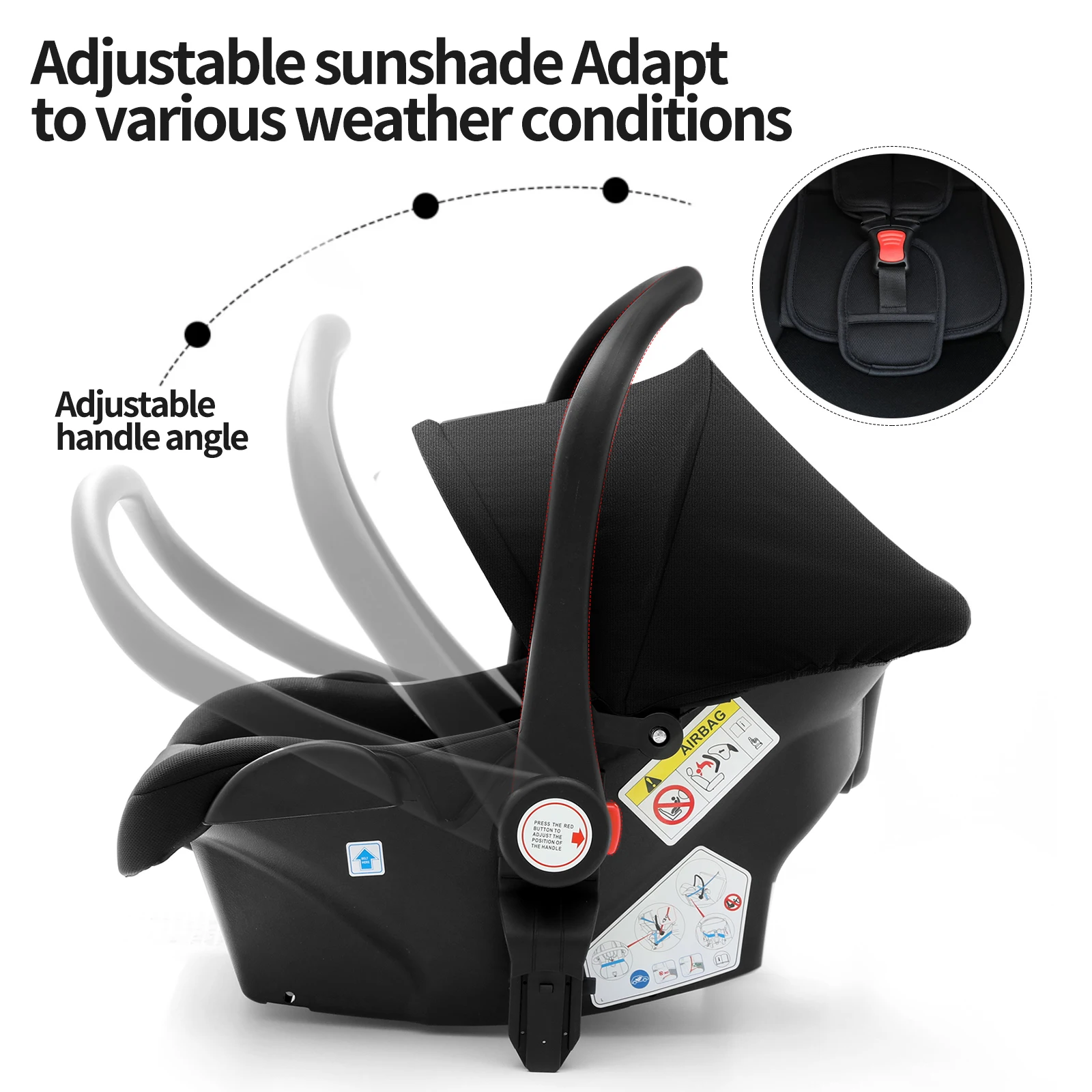 High View Stroller 3-in-1 with Car Seat Buggy Comfortable Sit and Lie Pram Foldable Newborn Travel System Lightweight Carriage