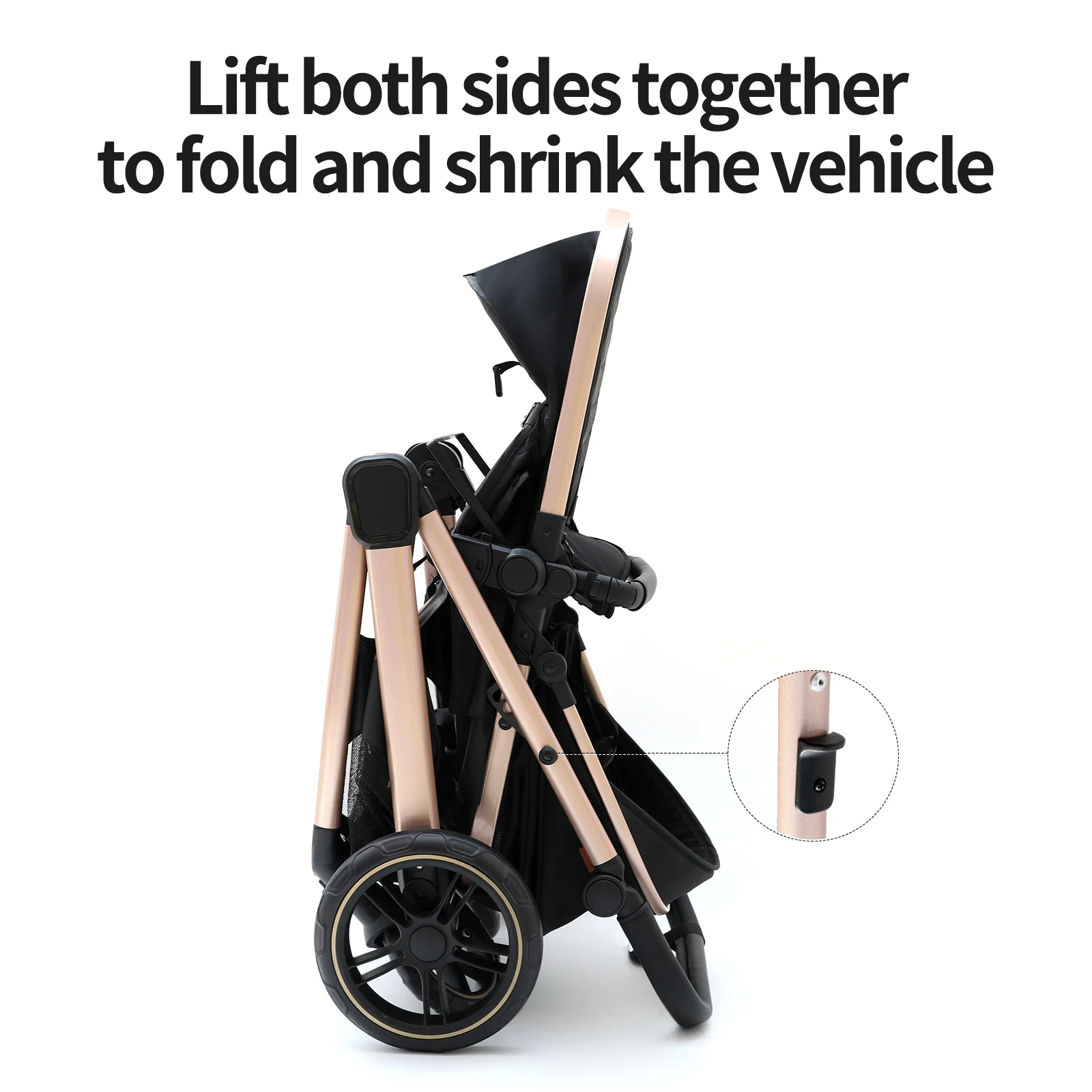High View Stroller 3-in-1 with Car Seat Buggy Comfortable Sit and Lie Pram Foldable Newborn Travel System Lightweight Carriage