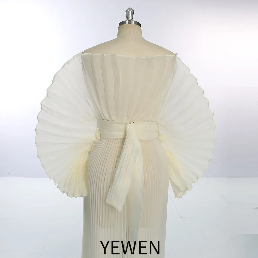 2025 Custom Color Organza Pleated Maternity Dress for Photoshoot Plus Size Pregnancy Photography Gown Baby Shower Dress YEWEN
