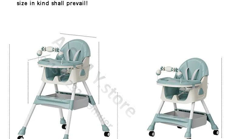 Foldable Reclining Baby Dining Table Set Multifunctional Adjustable Height Children's Seat with Dinner Chairs for Kids