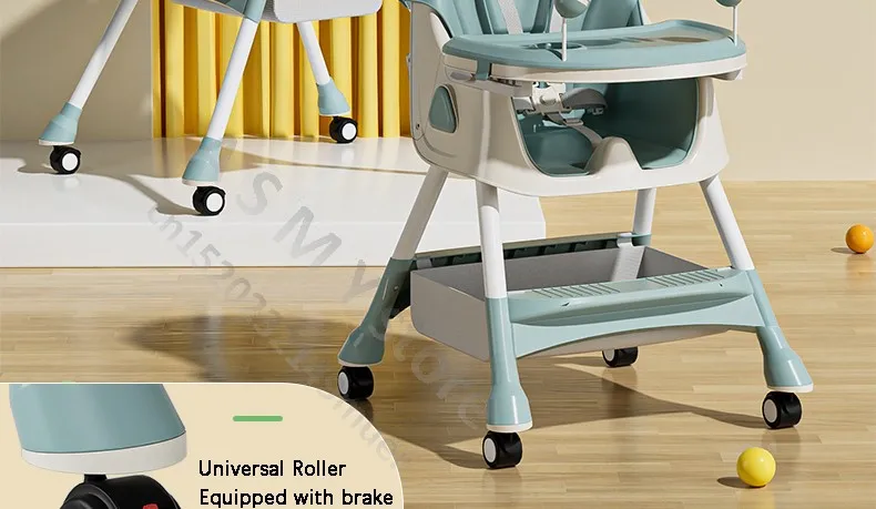 Foldable Reclining Baby Dining Table Set Multifunctional Adjustable Height Children's Seat with Dinner Chairs for Kids